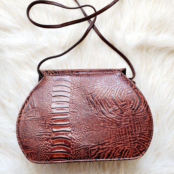 Bonavi rare brown genuine leather crossbody bag - Picture 4 of 7